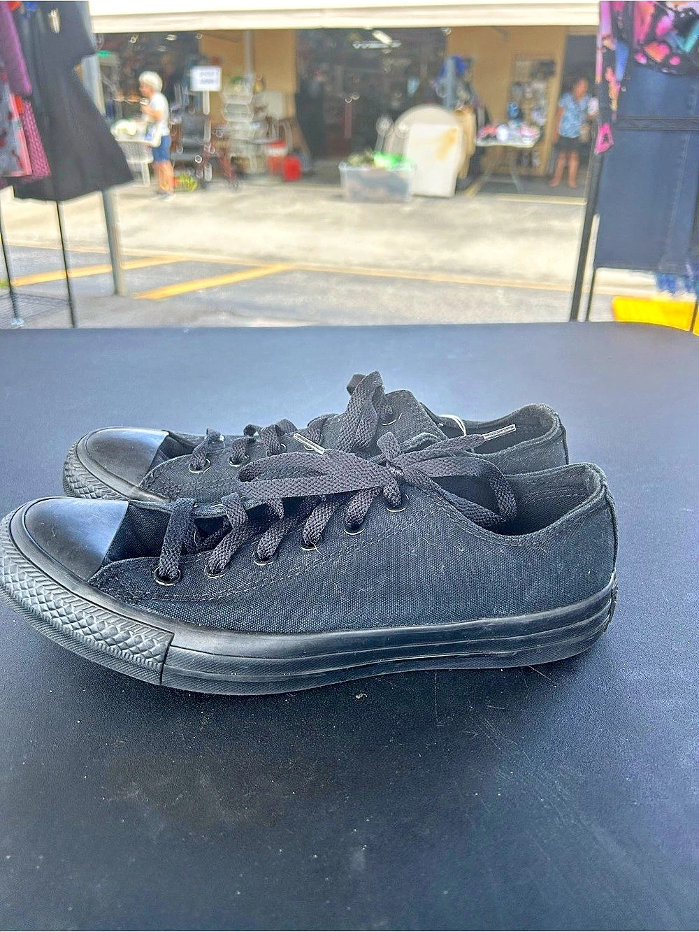 Converse Chuck Taylor All Star Ox Black Monochrome Sneakers Men's US 7.5